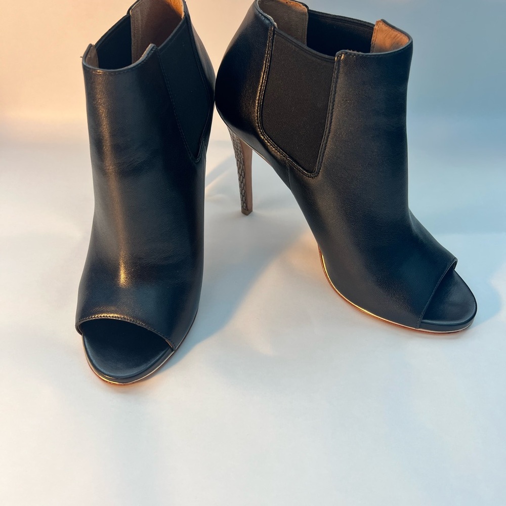 Coach Black Peep-Toe Heeled Boots